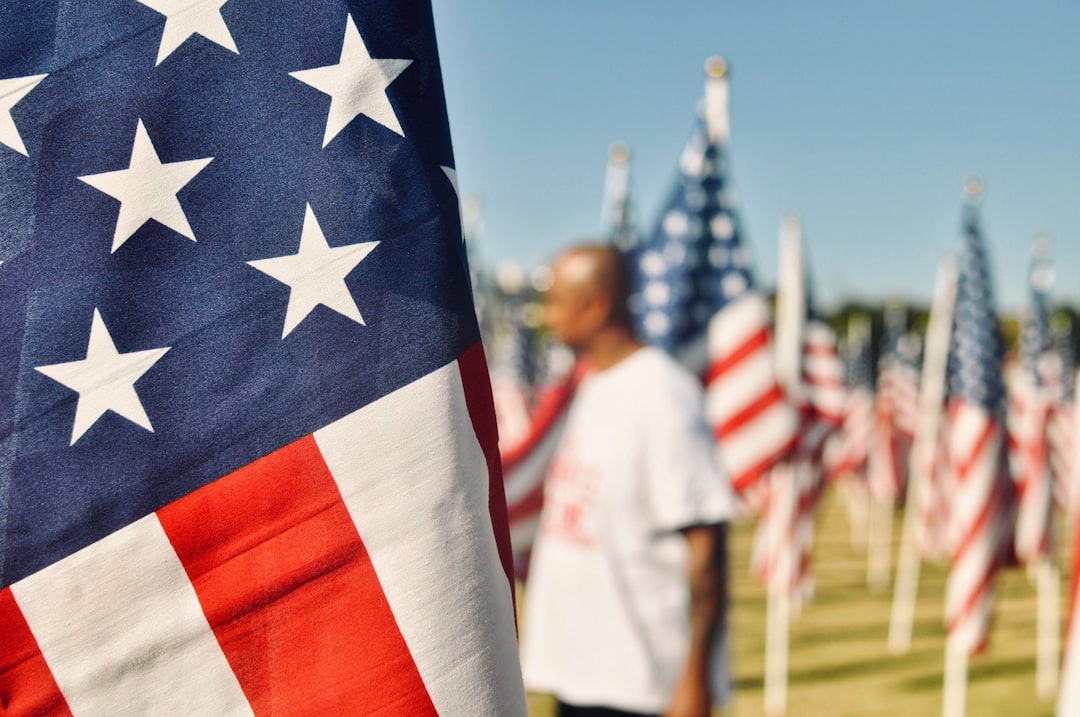 Flags with Man